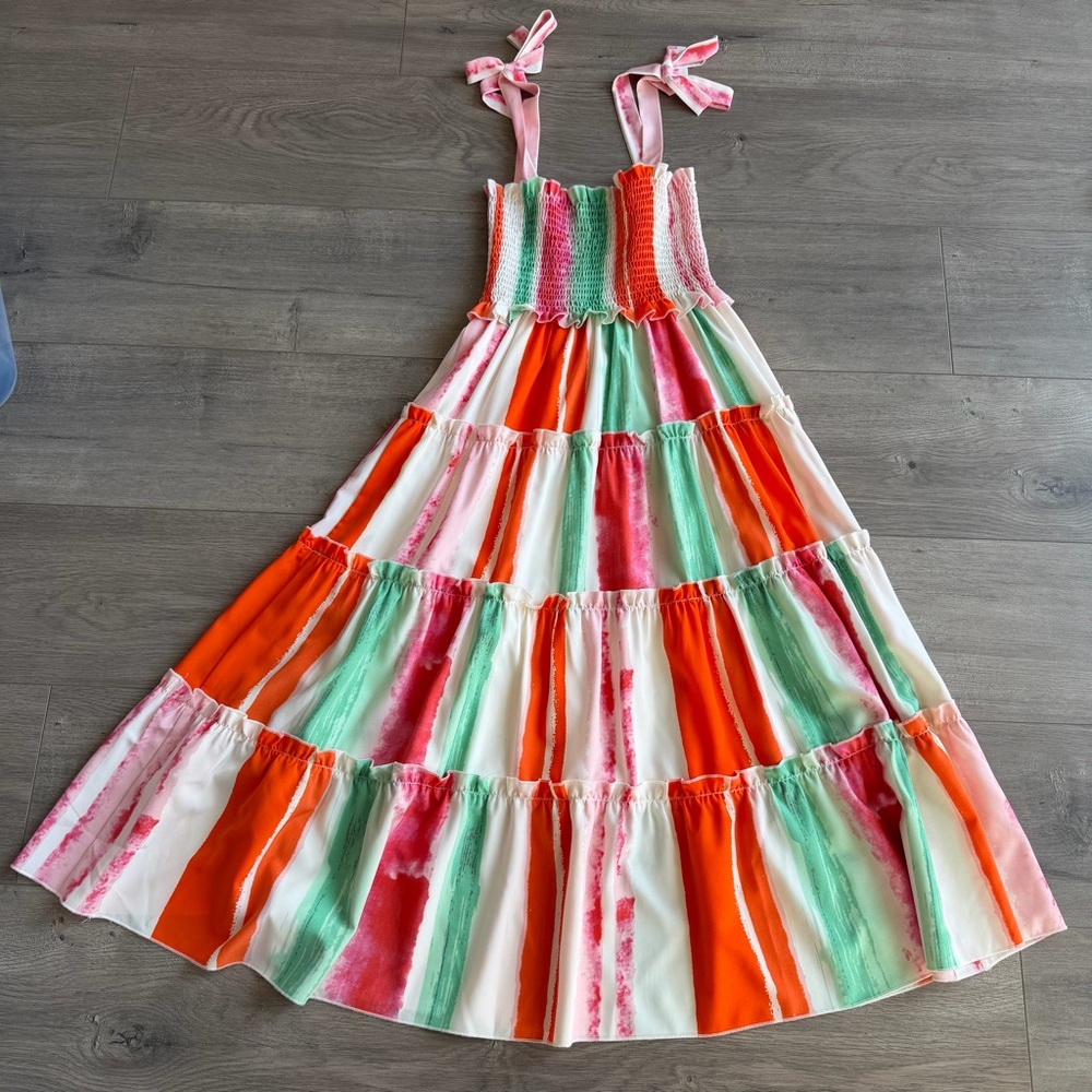 Joy Joy smocked tiered midi dress - size XS - Picture 5 of 5